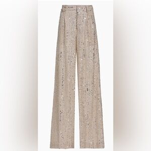 Aknvas Sequin Wide-Leg Pants in Silver